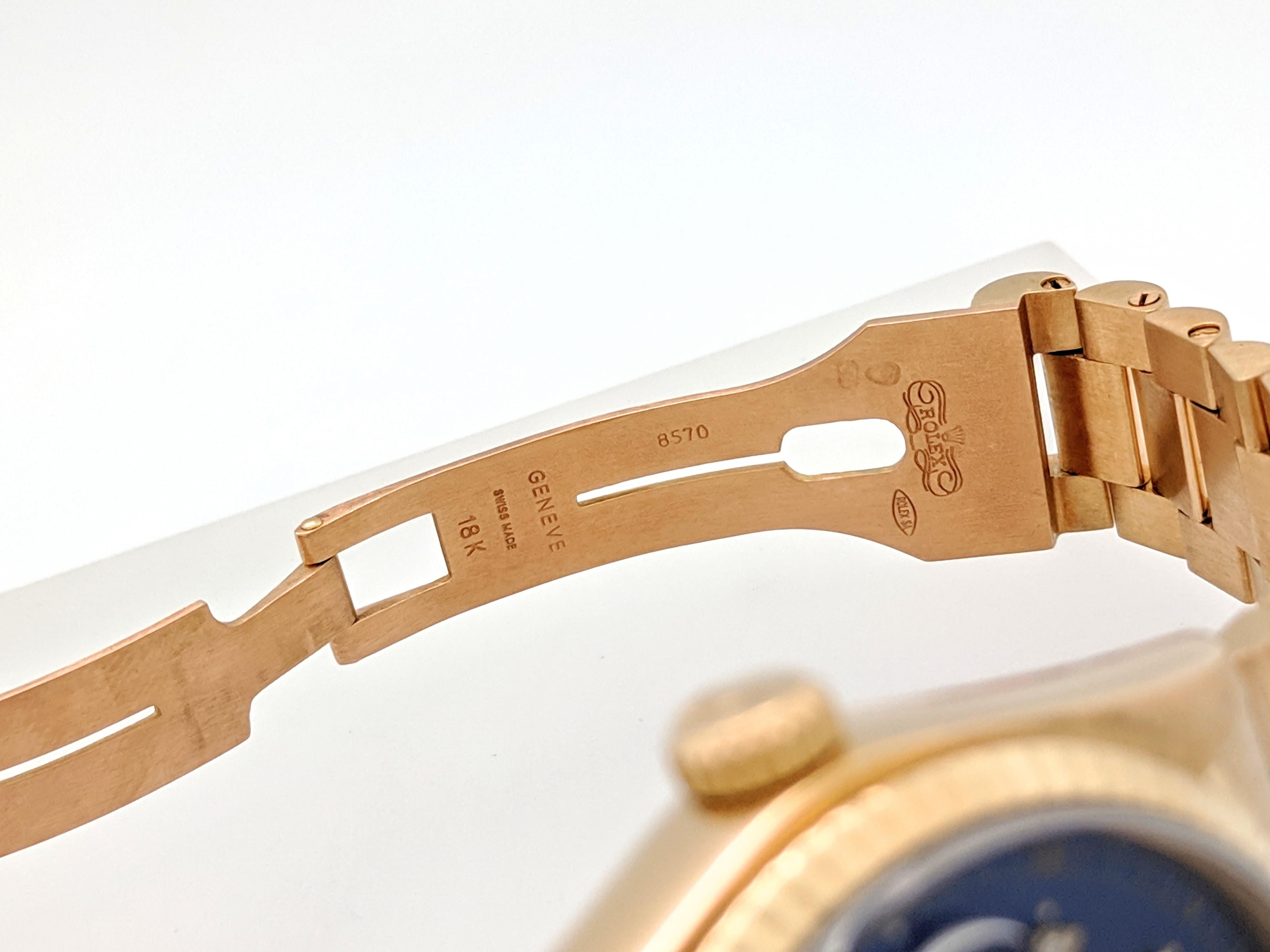 Rolex President Day-Date 18 Karat Gold Blue Diamond Dial Men's Watch 18038 4