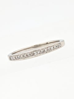 10 Karat White Gold .10 Carat Diamond Stackable Anniversary Wedding Band Ring