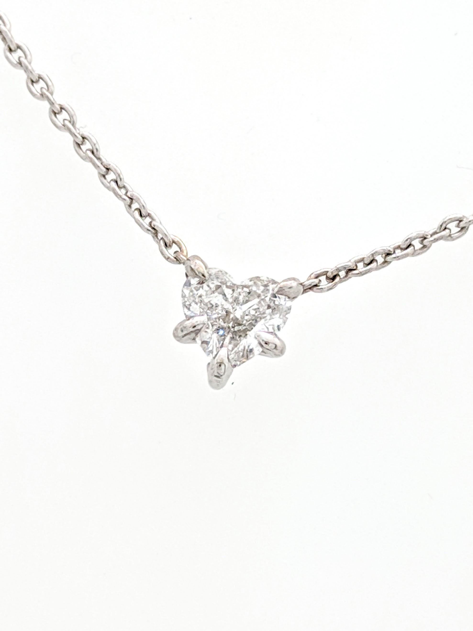 .63 Carat Heart Shaped Diamond Pendant Necklace SI1/H In New Condition For Sale In Gainesville, FL