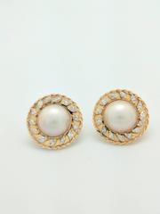 3.00 Carats Marquise Diamonds and Mabe Pearl Earrings