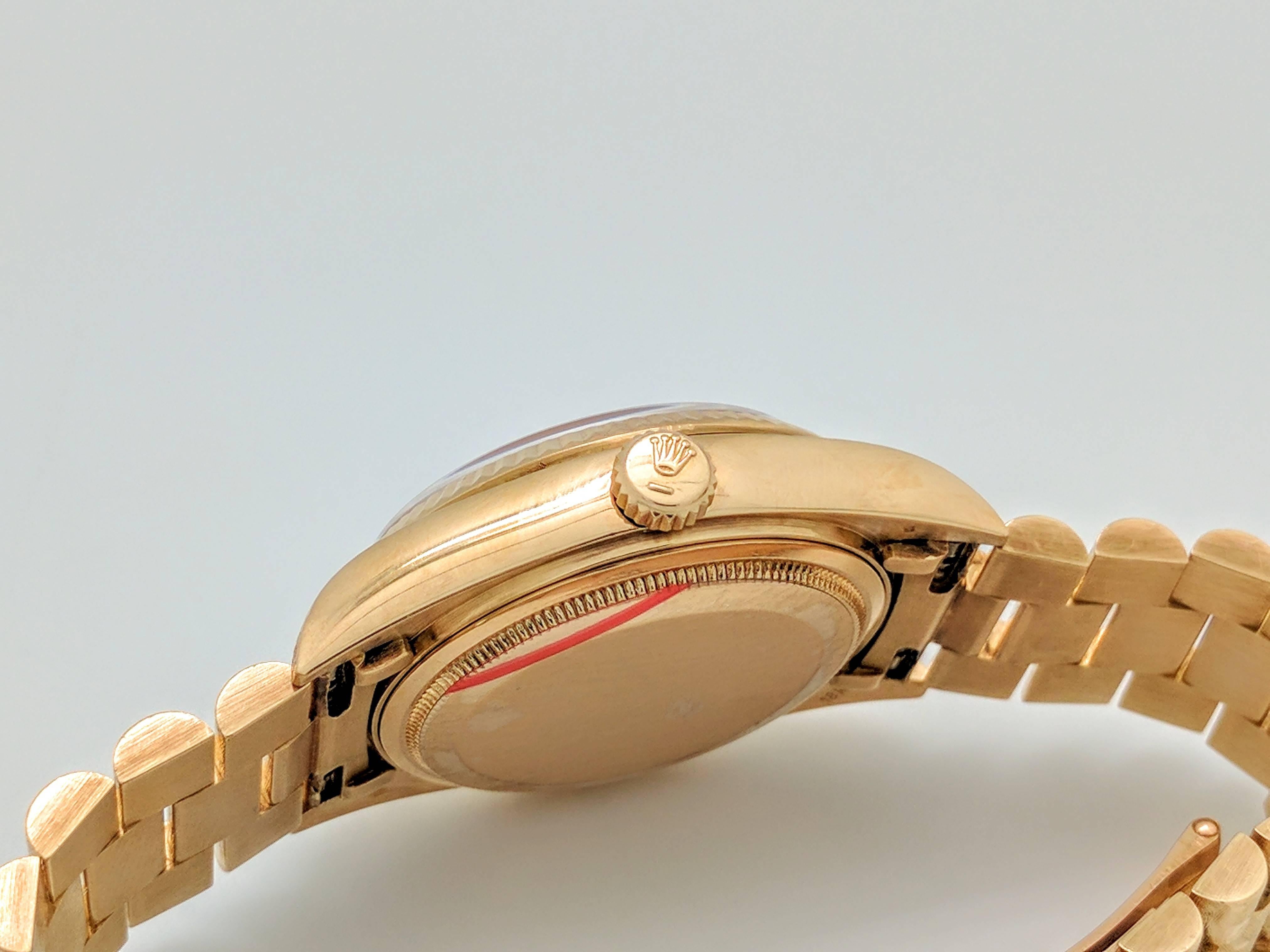 Rolex Yellow Gold Presidential Florentine automatic Wristwatch Ref 18038 3