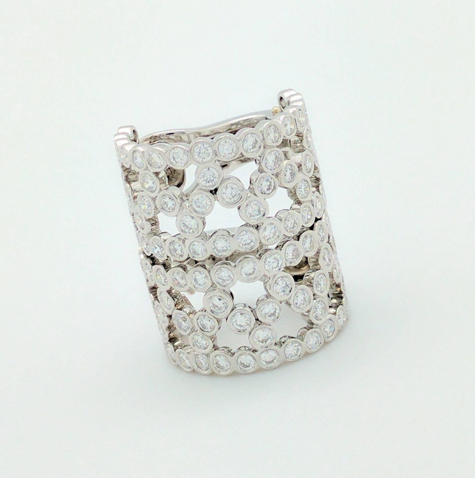 Modern Tiffany & Co. Platinum Bubbles Diamond Hoop Earrings