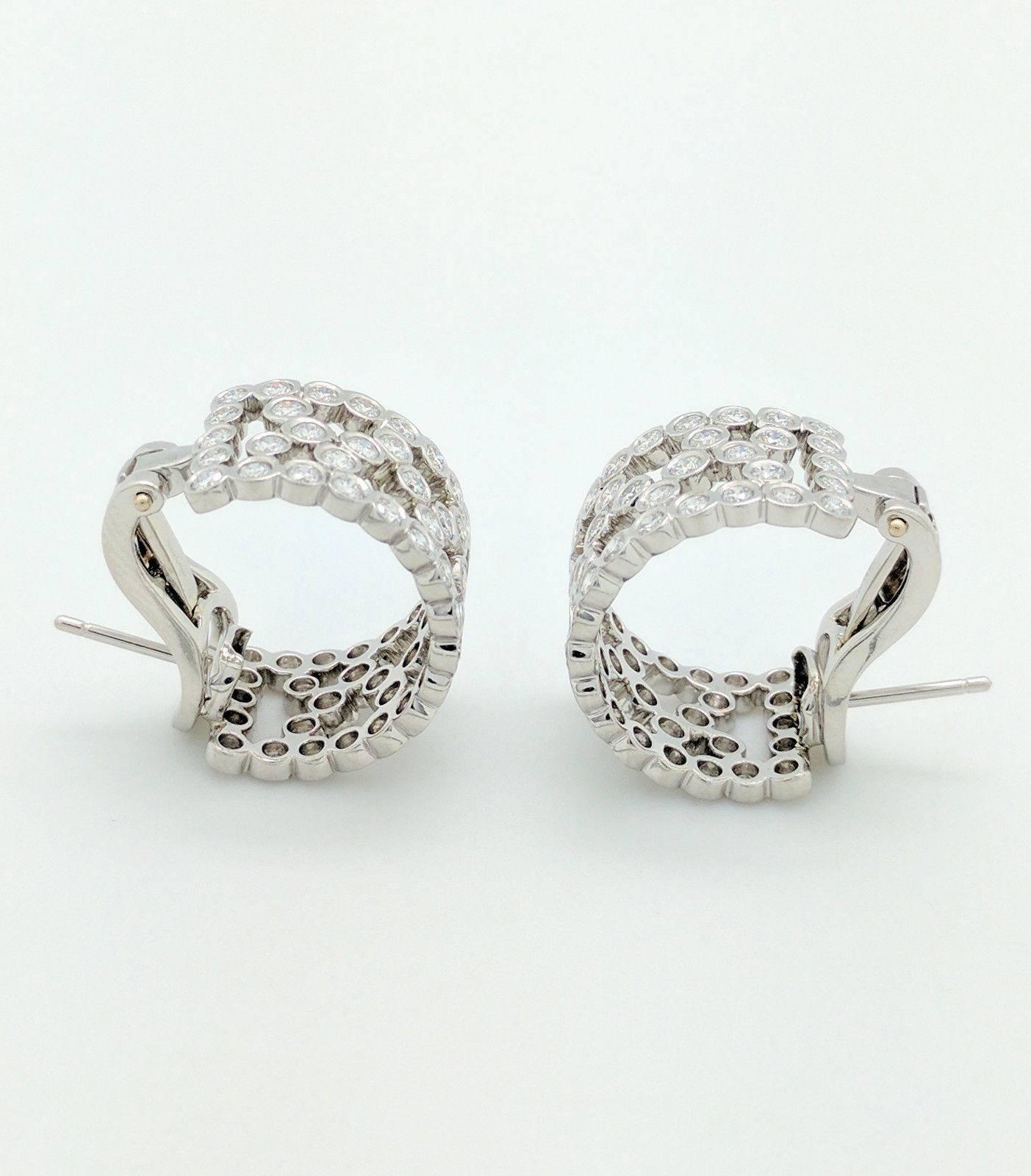 Women's Tiffany & Co. Platinum Bubbles Diamond Hoop Earrings