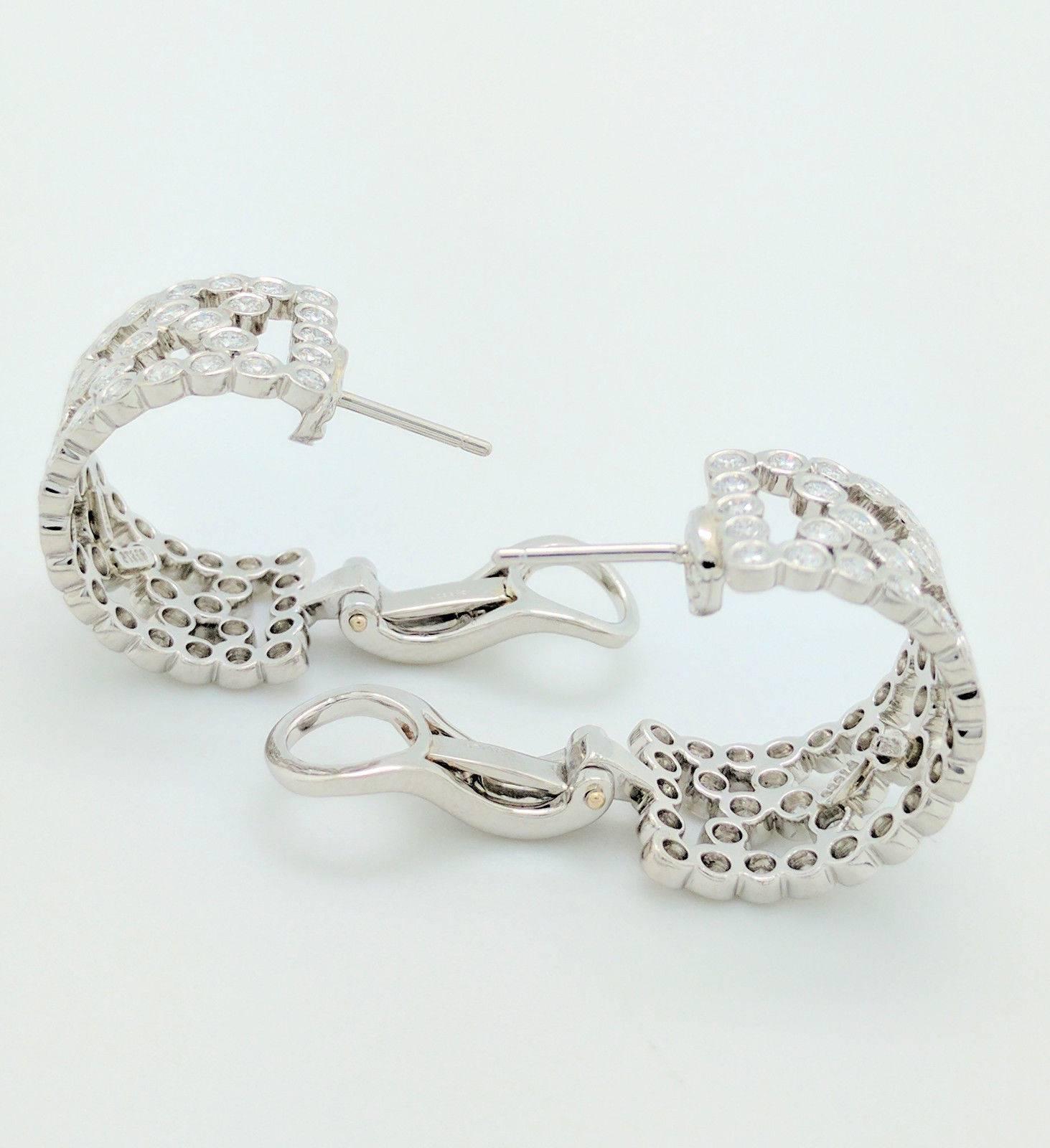 Tiffany & Co. Platinum Bubbles Diamond Hoop Earrings 1