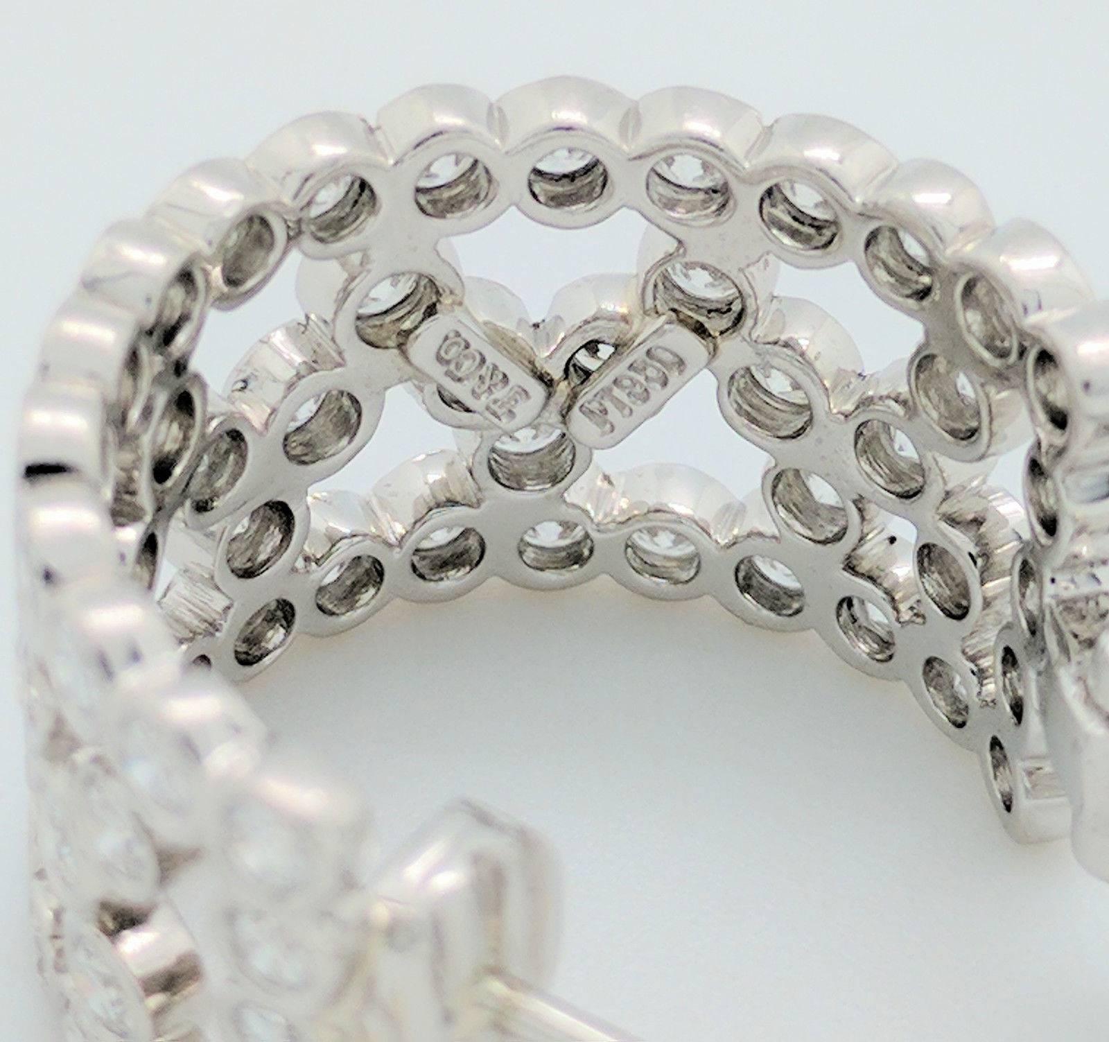Tiffany & Co. Platinum Bubbles Diamond Hoop Earrings 4