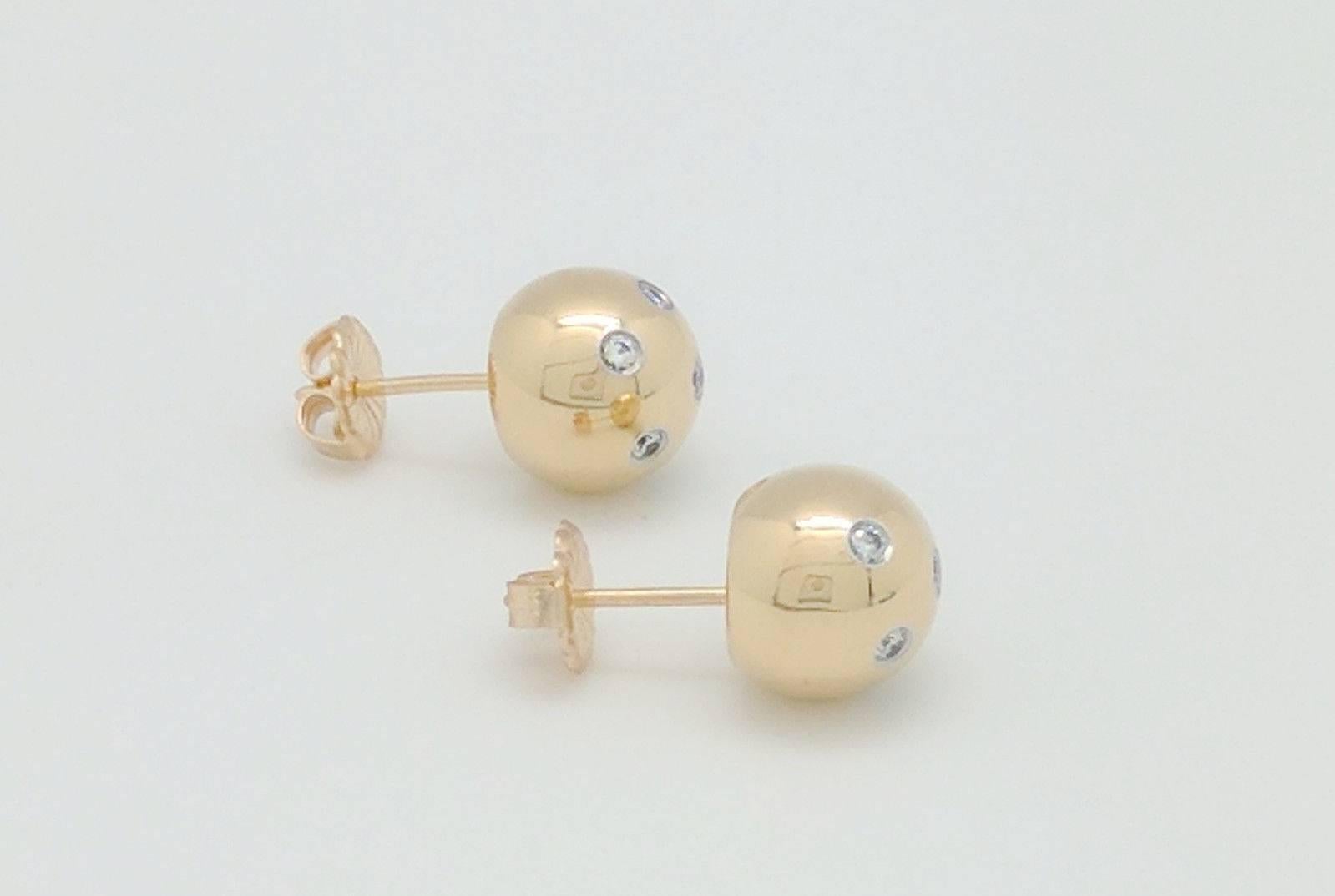 tiffany gold ball earrings