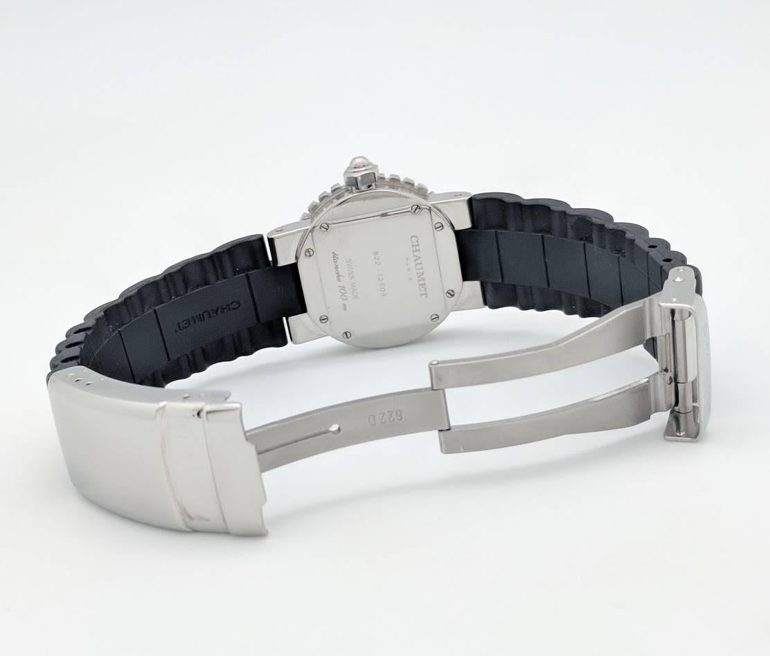 Chaumet Paris Ladies Stainless Steel Class One Black Diamond Quartz Wristwatch 1