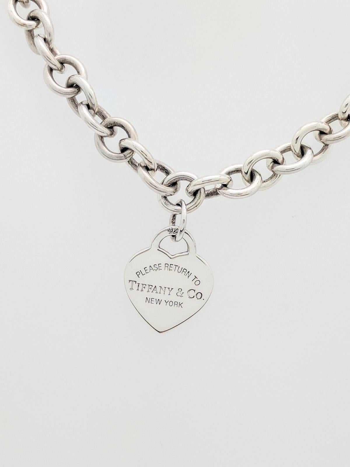 Authentic Tiffany & Co. Sterling Silver Please Return To Heart Necklace 16