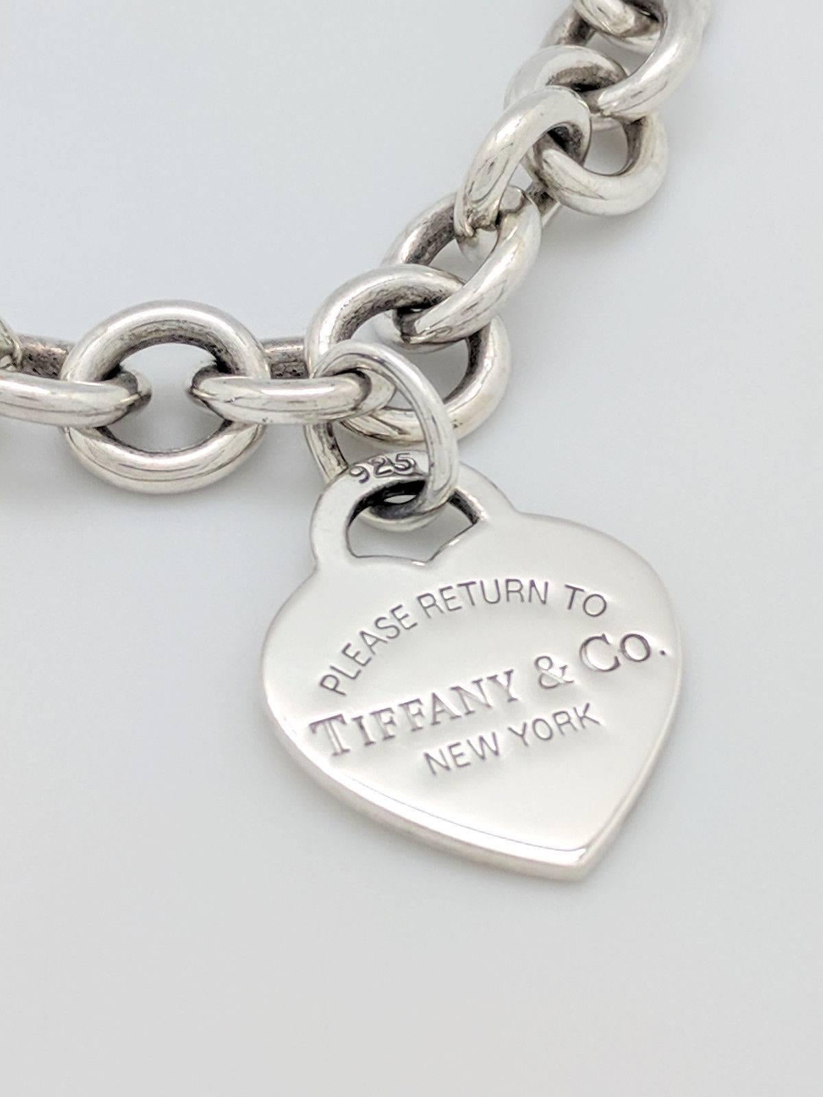 Tiffany & Co. Sterling Silver Please Return to Heart Necklace In Excellent Condition In Gainesville, FL