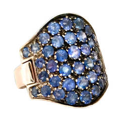 5.05 Carat Pave Sapphire Diamond Gold Ring 1