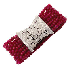 Devine Diamond and Ruby Bead Bracelet 7