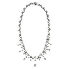1960s 4 Carat Diamond "Gold Spike" Scroll Necklace 10