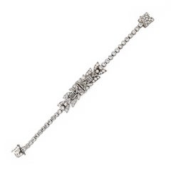 Platinum Art Deco 9 Carat Diamond Bracelet 12