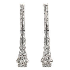 Diamond Art Deco PlatinumEarrings
