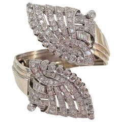 Outstanding 9.5 Carat Art Deco Diamond Detachable Clips Cuff Bracelet 6