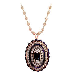 Victorian Sapphire Diamond Pendant