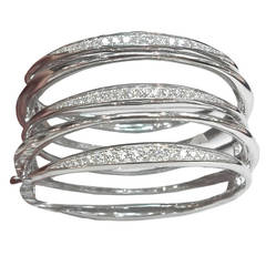 Diamond White Gold Multi-Loop Cuff Bracelet 4
