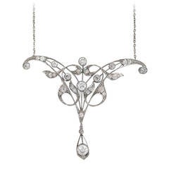 Edwardian 2.5 Carat Diamond Platinum Pendant 10