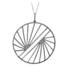 1.92 Carat Contemporary Diamond Blackened Gold Necklace 11