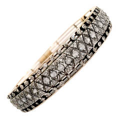 Viktorianisches Diamant-Silber-Gold-Armband mit Rosenschliff