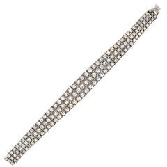 Art Deco 8 Carat Diamond Platinum Bracelet 11