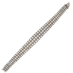Art Deco 8  Carat Diamond Platinum Bracelet