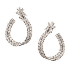 Spectacular 7 Carat Diamond Gold Hoop Earrings 8
