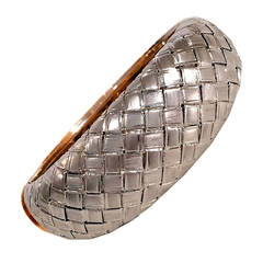 White and Yellow Gold Woven Bangle 4