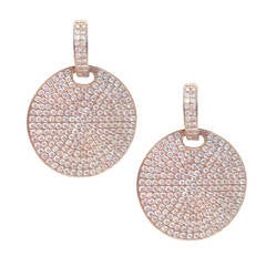 4.15 Carat Diamond Rose Gold Disc Earrings 11