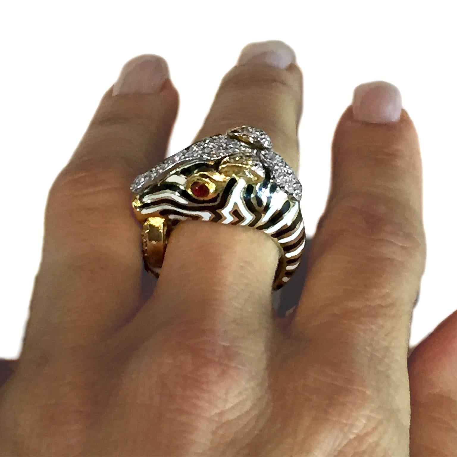 zebra design ring
