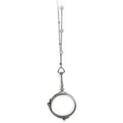 Antique "Day-to-Night" Diamond Platinum Lorgnette Pendant Glasses