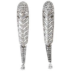 Modern 4.5 Carat Diamond Gold Earrings 11