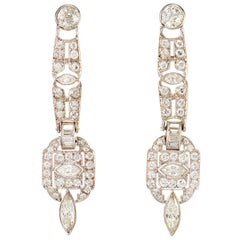 Stunning 6 Carat Diamonds Platinum Earrings 2