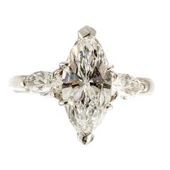 Fine Quality Marquise Diamond Ring 1.17 Carat D VS1 Type 2 Star Certificated
