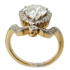Edwardian 2.02 Carat Pear Shaped Diamond with Diamond Surround, circa 1910