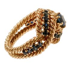 Boucheron Sapphire and Diamond 18 Carat Gold circa 1980 Ring