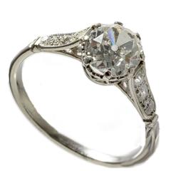 Edwardian Oval Old Cut Single Stone Ring