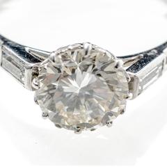 2.21 Carat Diamond Single Stone Platinum Set Ring, circa 1960