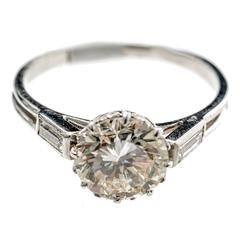 2.21 Carat Diamond Single Stone Platinum Set Ring, circa 1960