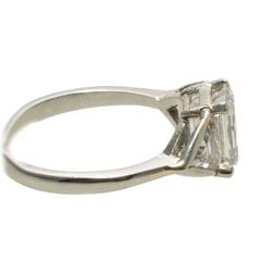 Edwardian Triangle Diamond Platinum Set circa 1910 Ring