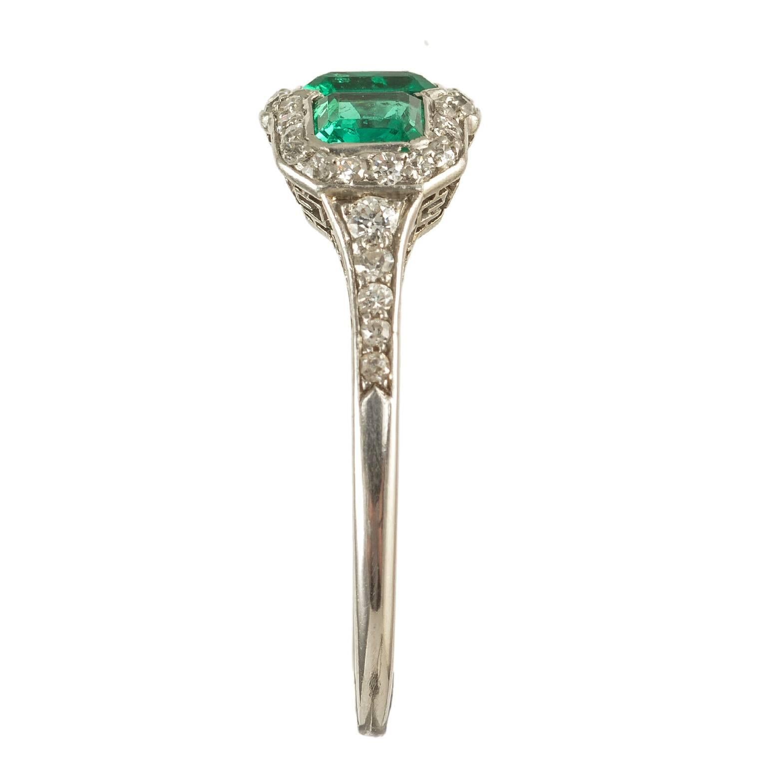 Edwardian Platinum and Diamond with Fine Quality Columbian Emeralds, circa 1910 In Excellent Condition In London, GB