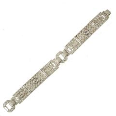 Edwardian Platinum Set Diamond Unique Design Bracelet, circa 1910