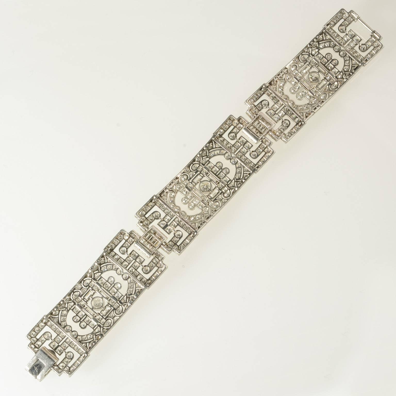 Edwardian fine quality diamond platinum plaque 1910c bracelet