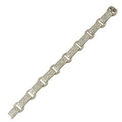 Art Deco Platinum French Numbered Finest Quality Wearable Bracelet, circa 1920