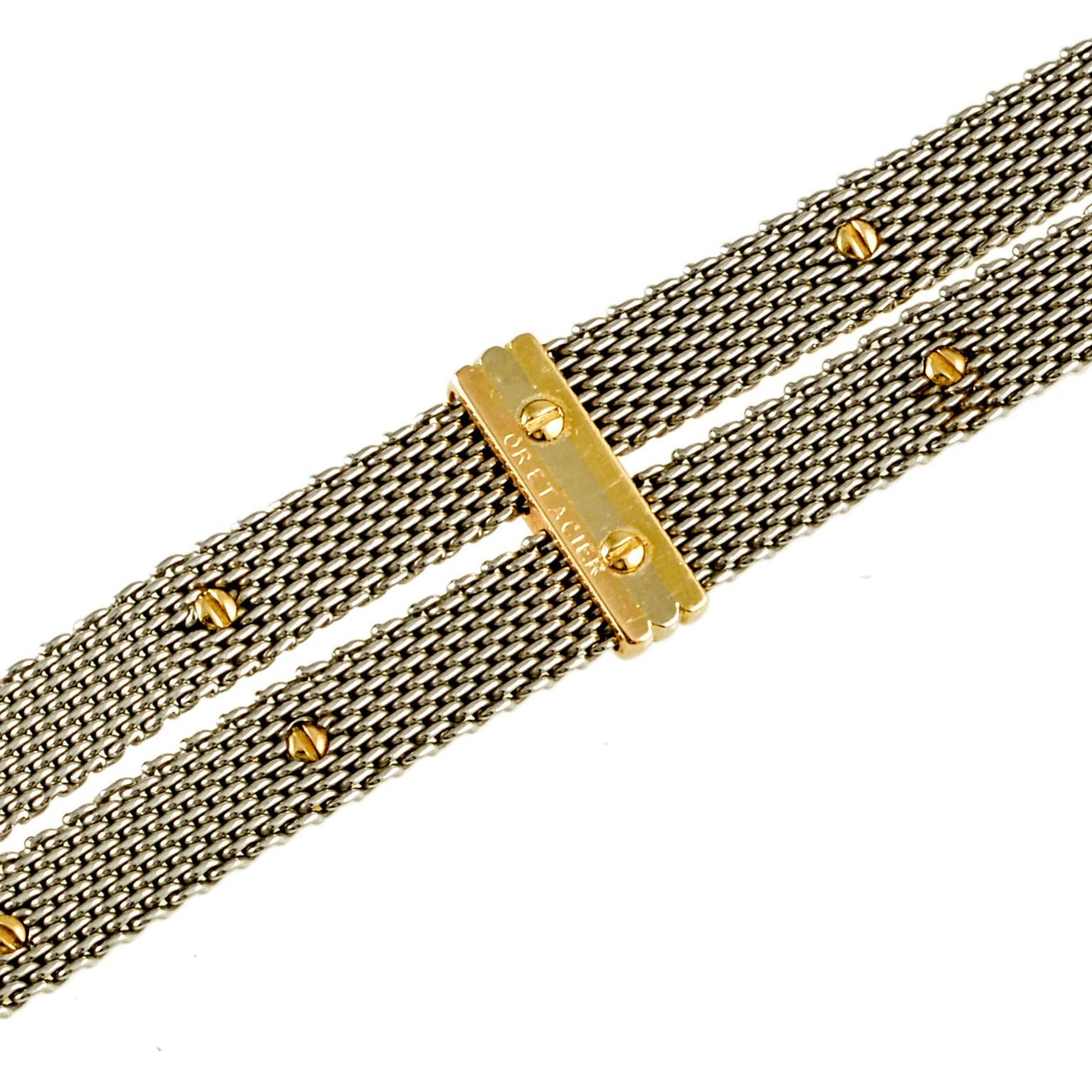 Cartier Gold and Metal Cab Sapphire Bracelet, circa 1980 In Good Condition In London, GB