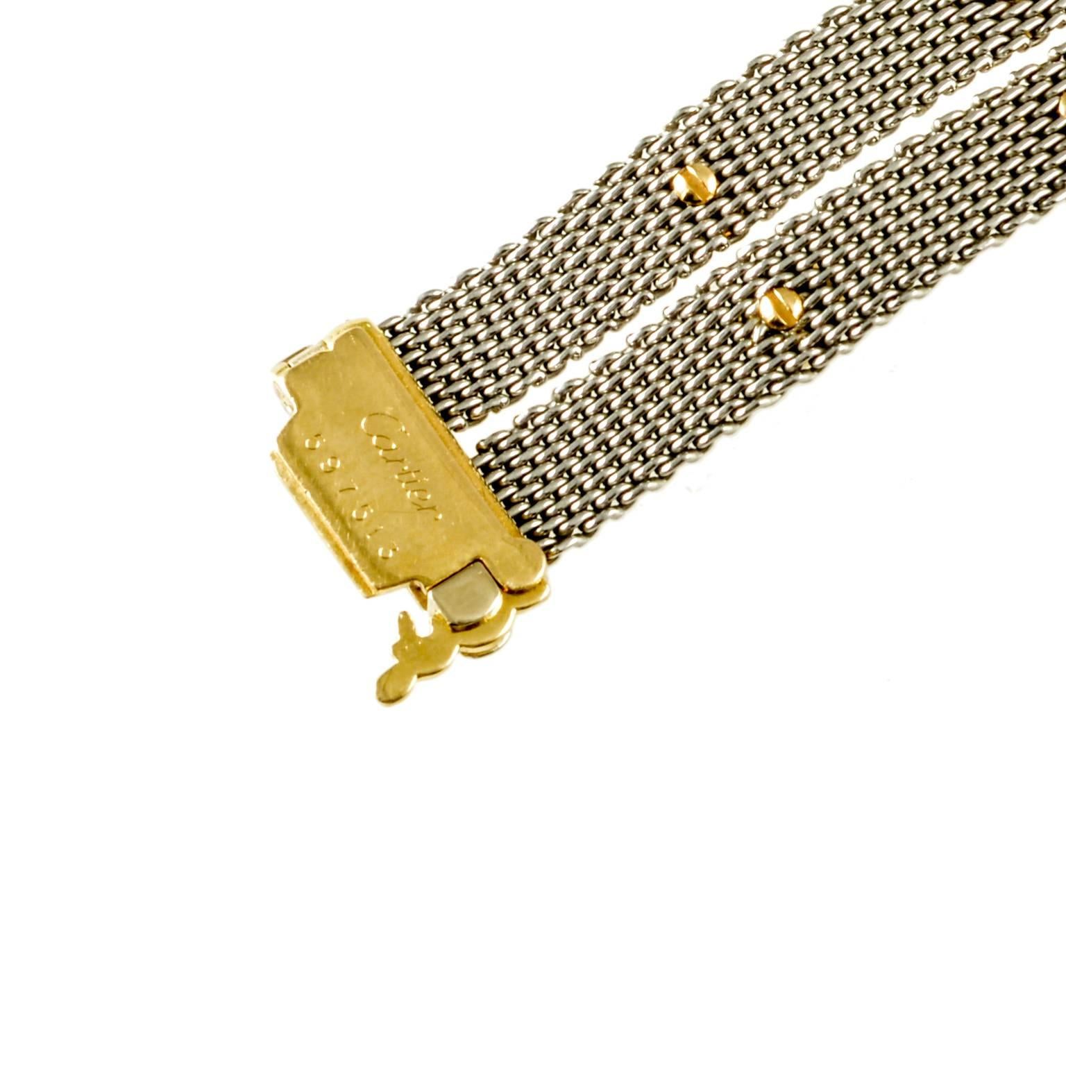 Contemporary Cartier Gold and Metal Cab Sapphire Bracelet, circa 1980