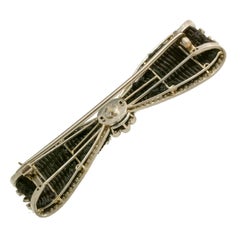 Edwardian Diamond Silk Bow Brooch