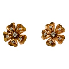 18 Carat Gold Diamond Clip Earrings
