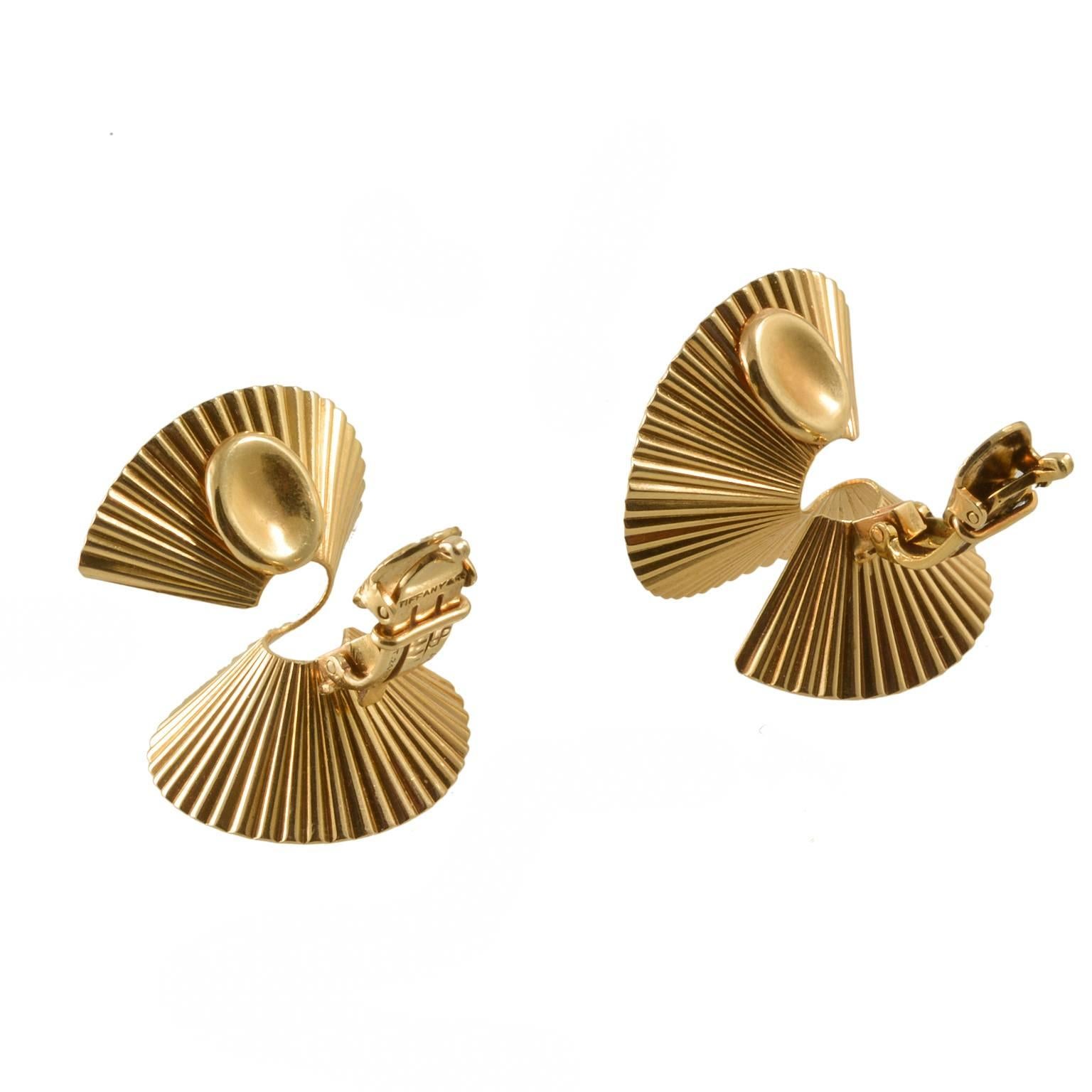 Tiffany gold clip earrings