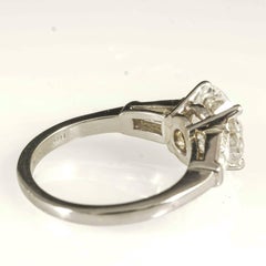 Art Deco Diamond Stone 2.48 Carat Est H VS1 with Tapered Diamond Shoulders